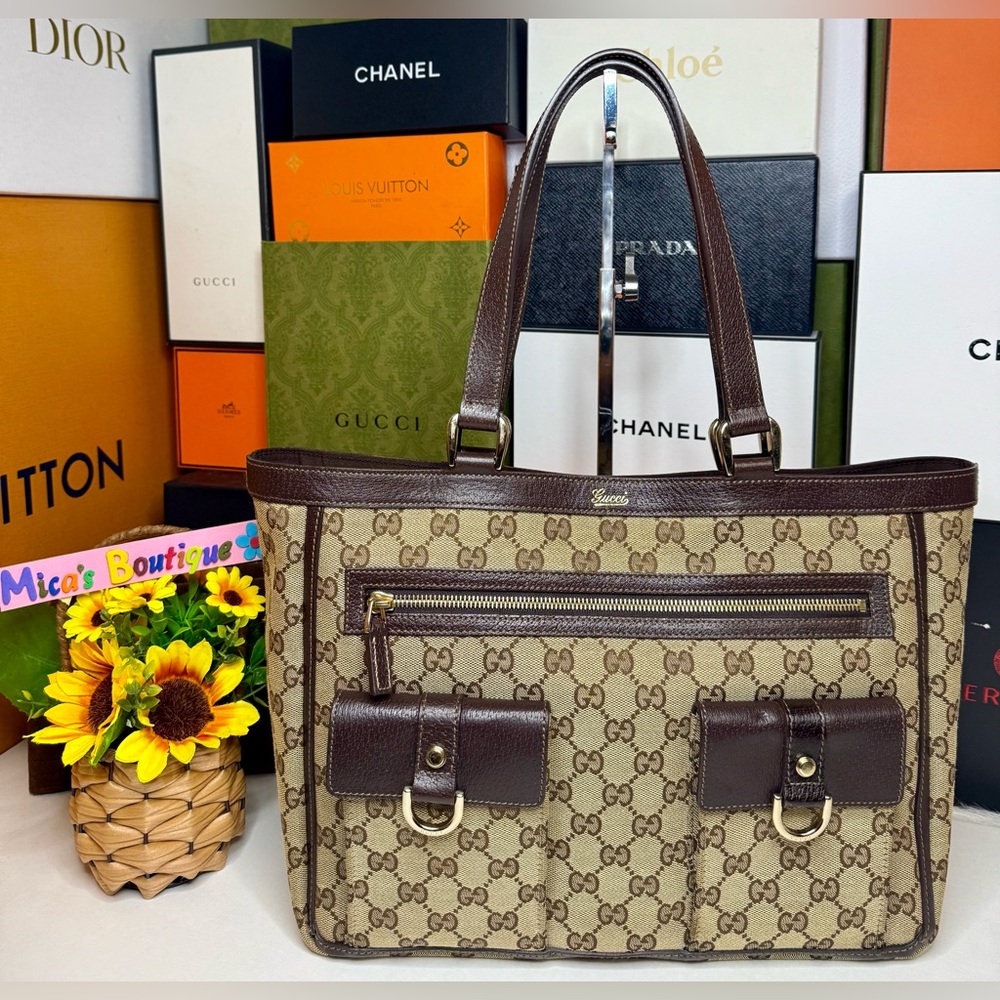 Auth GUCCI Preowned  EUC with COA GG Canvas Abby Tote Bag - Picture 3 of 17